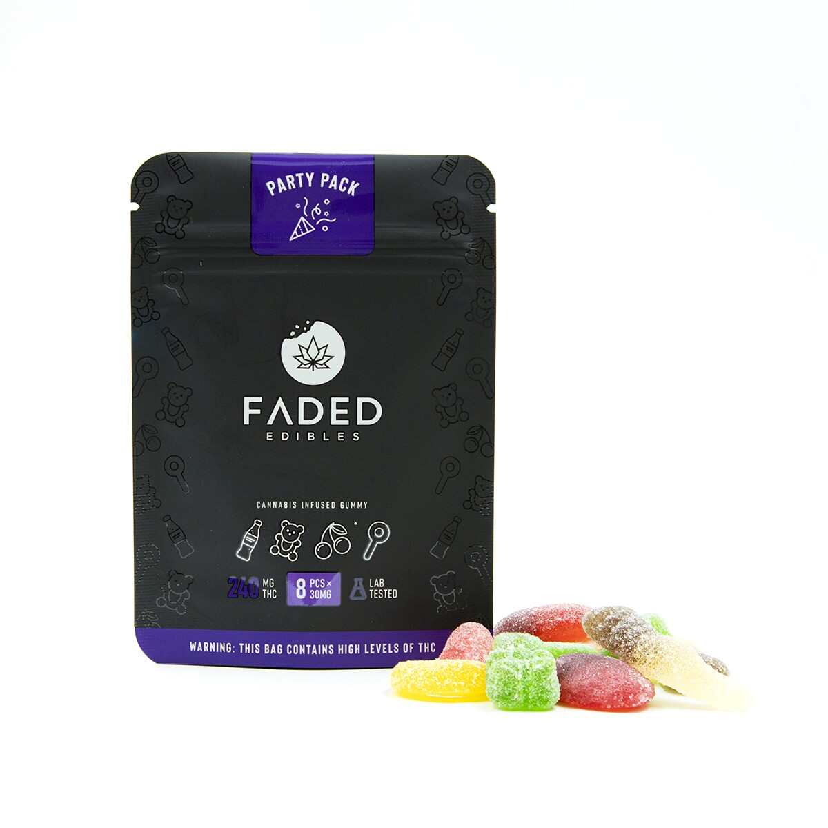 Faded-Cannabis-Co-Party-Pack-1 FADED CANNABIS CO THC Infused Gummies 240mg In Canada