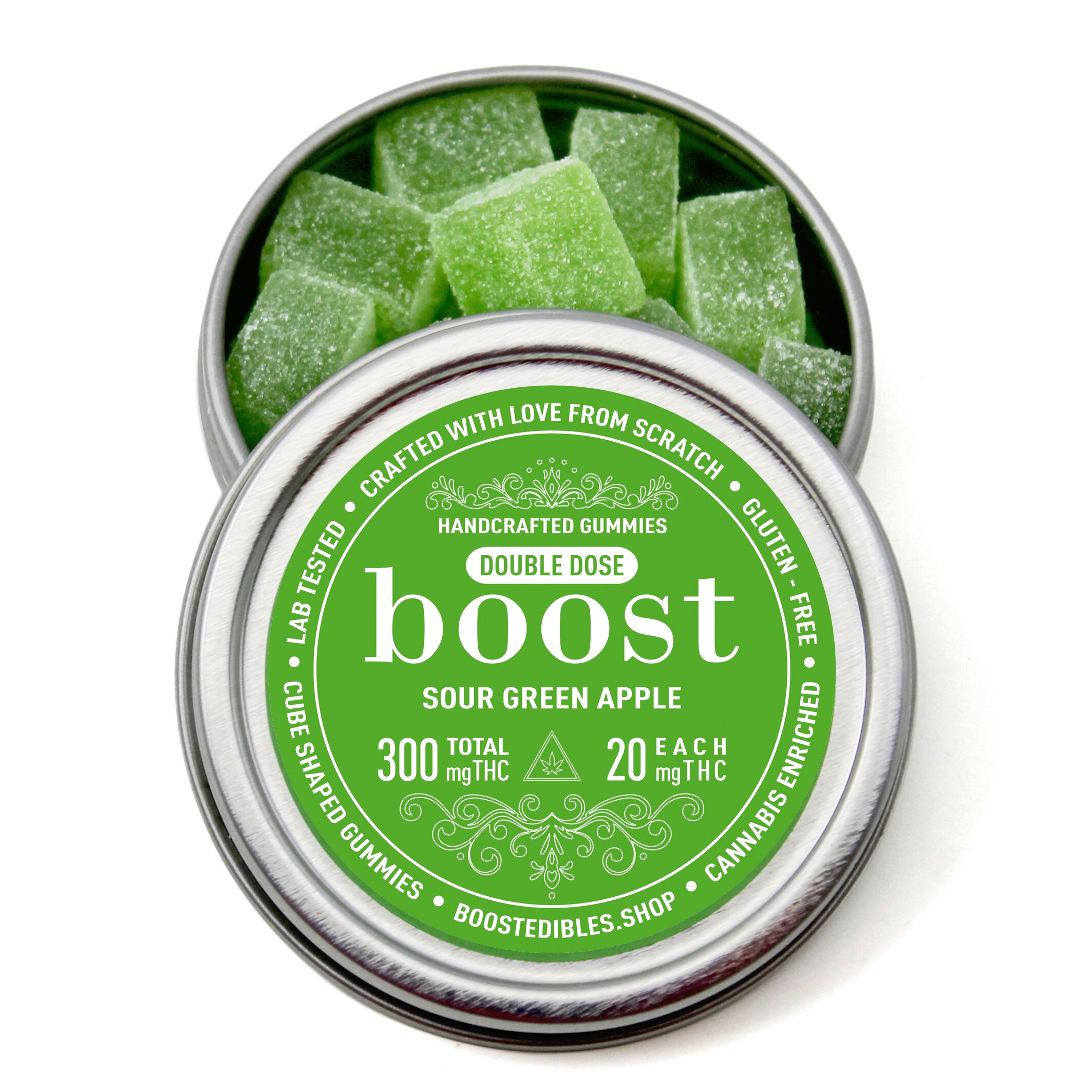 THC Sour Green Apple Gummies 300mg
