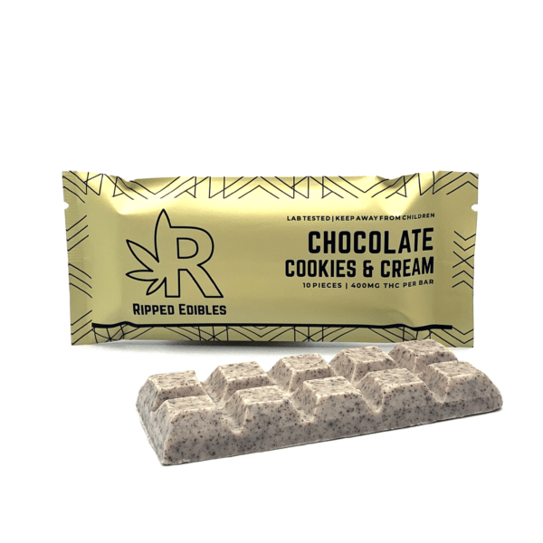 RIPPED EDIBLES - Cookies & Cream Chocolate Bar (400mg THC)
