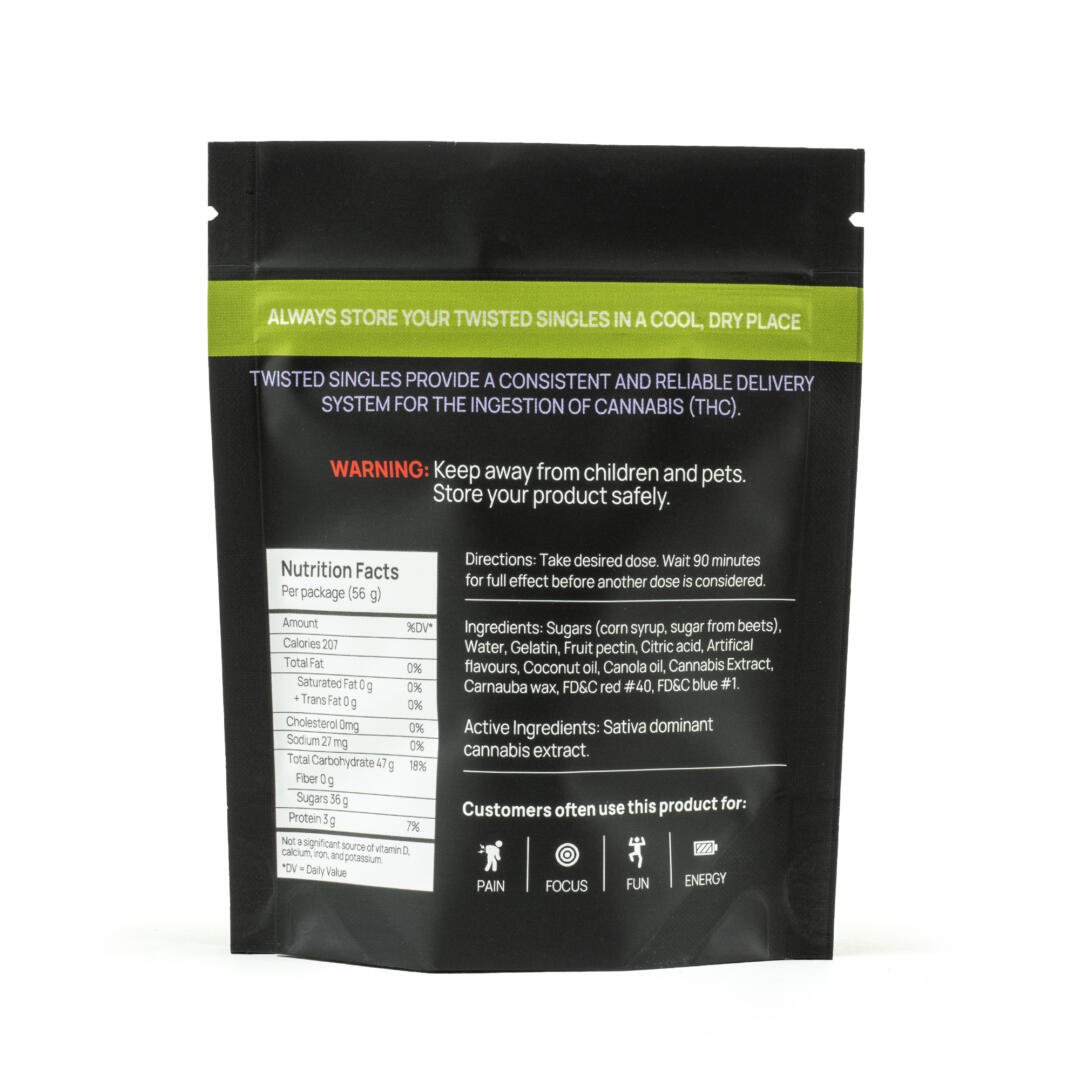 TWISTED EXTRACTS - Sour Strawberry Kiwi Singles (160mg) - Image 3