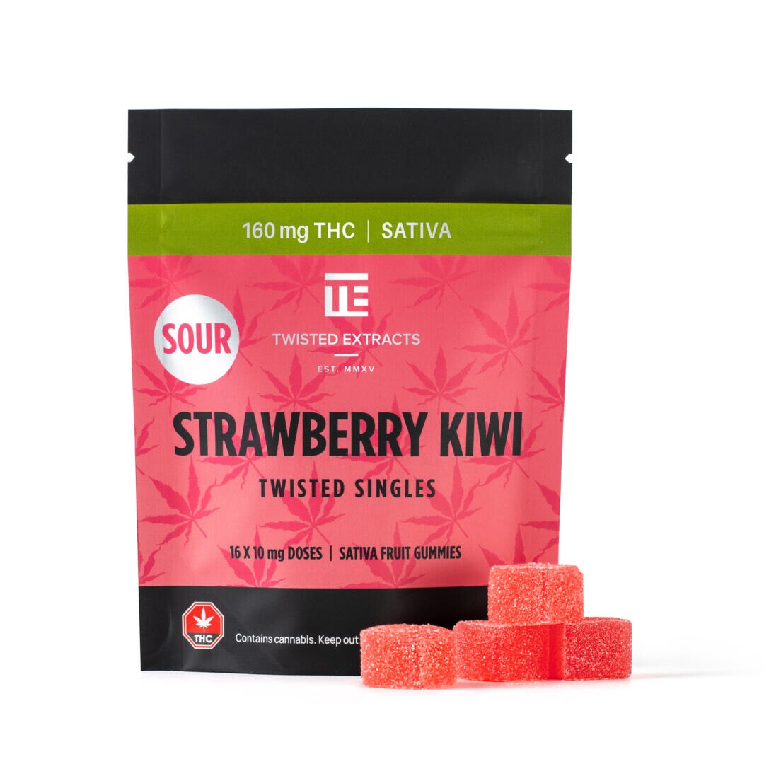 TWISTED EXTRACTS - Sour Strawberry Kiwi Singles (160mg)