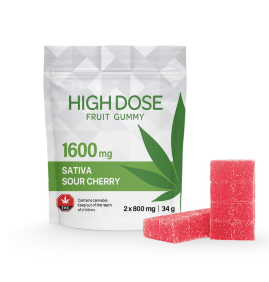 HIGH DOSE - Extreme Strength Cherry Sativa Gummies (1600mg THC)