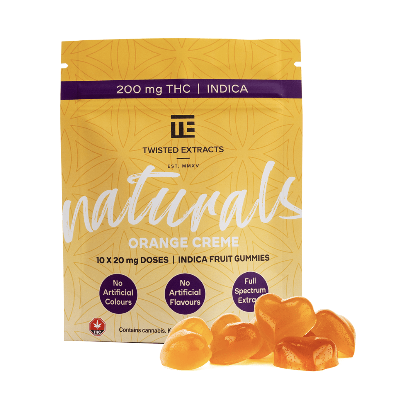 Twisted Naturals – Orange Creme THC Gummies (200mg)
