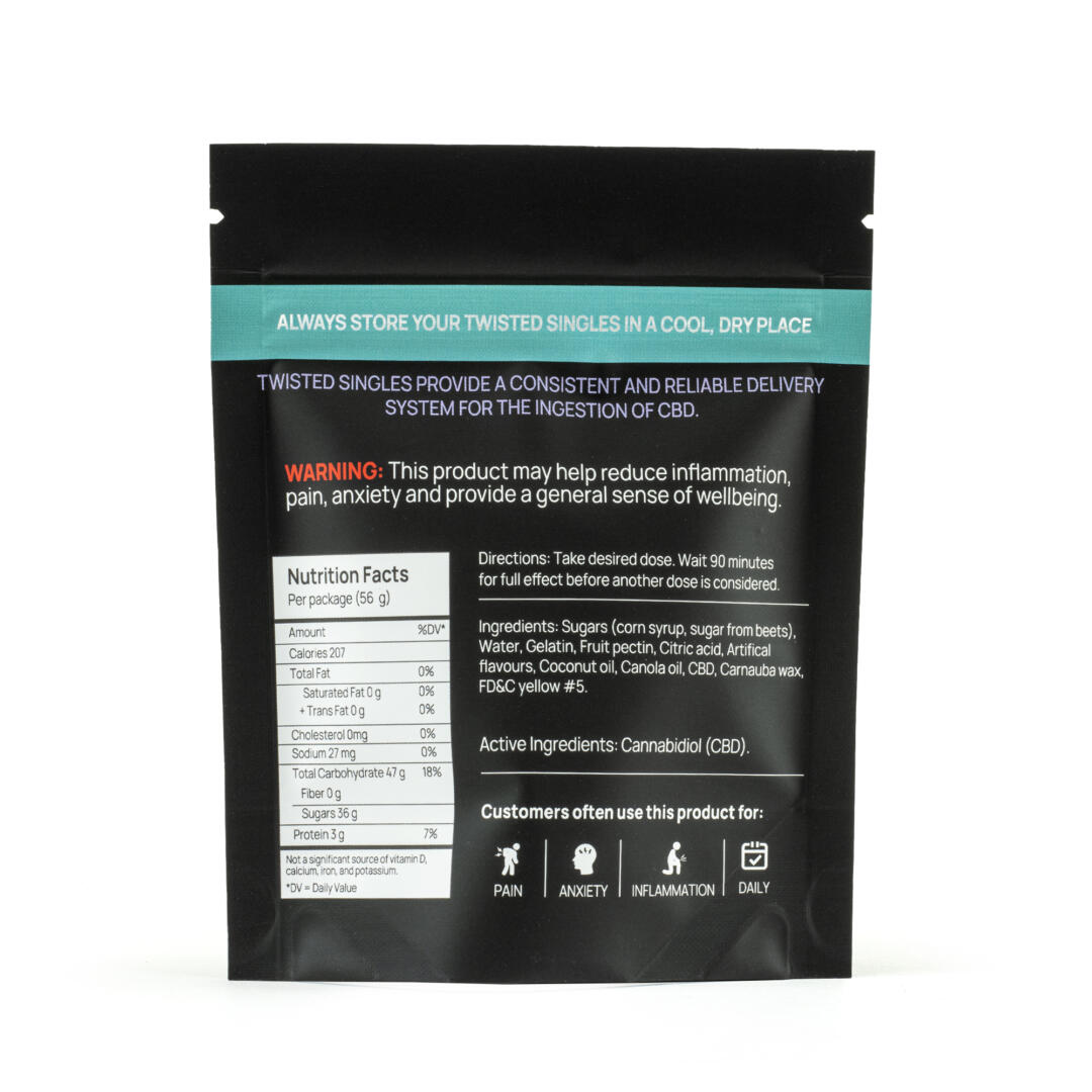 TWISTED EXTRACTS - Sour Lemon Singles (160mg CBD) - Image 3