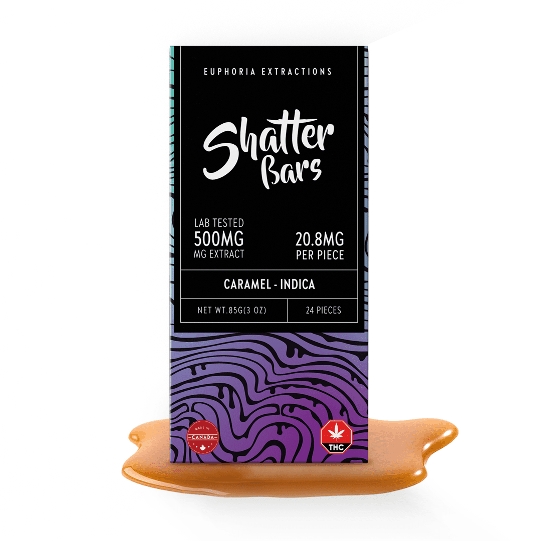 shatter_bar_caramel_indica_500 Buy Euphoria Extractions Shatter Bars 500mg