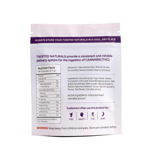 Twisted Naturals – Berry Wild THC Gummies (1200mg) - Image 2