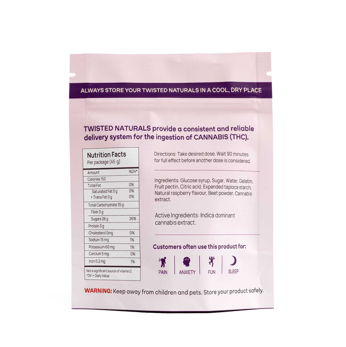 Twisted Naturals – Raspberry Bliss THC Gummies (200mg) - Image 2
