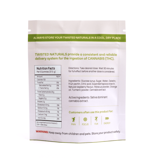 Twisted Naturals – Citrus Twist THC Gummies (1200mg) - Image 2