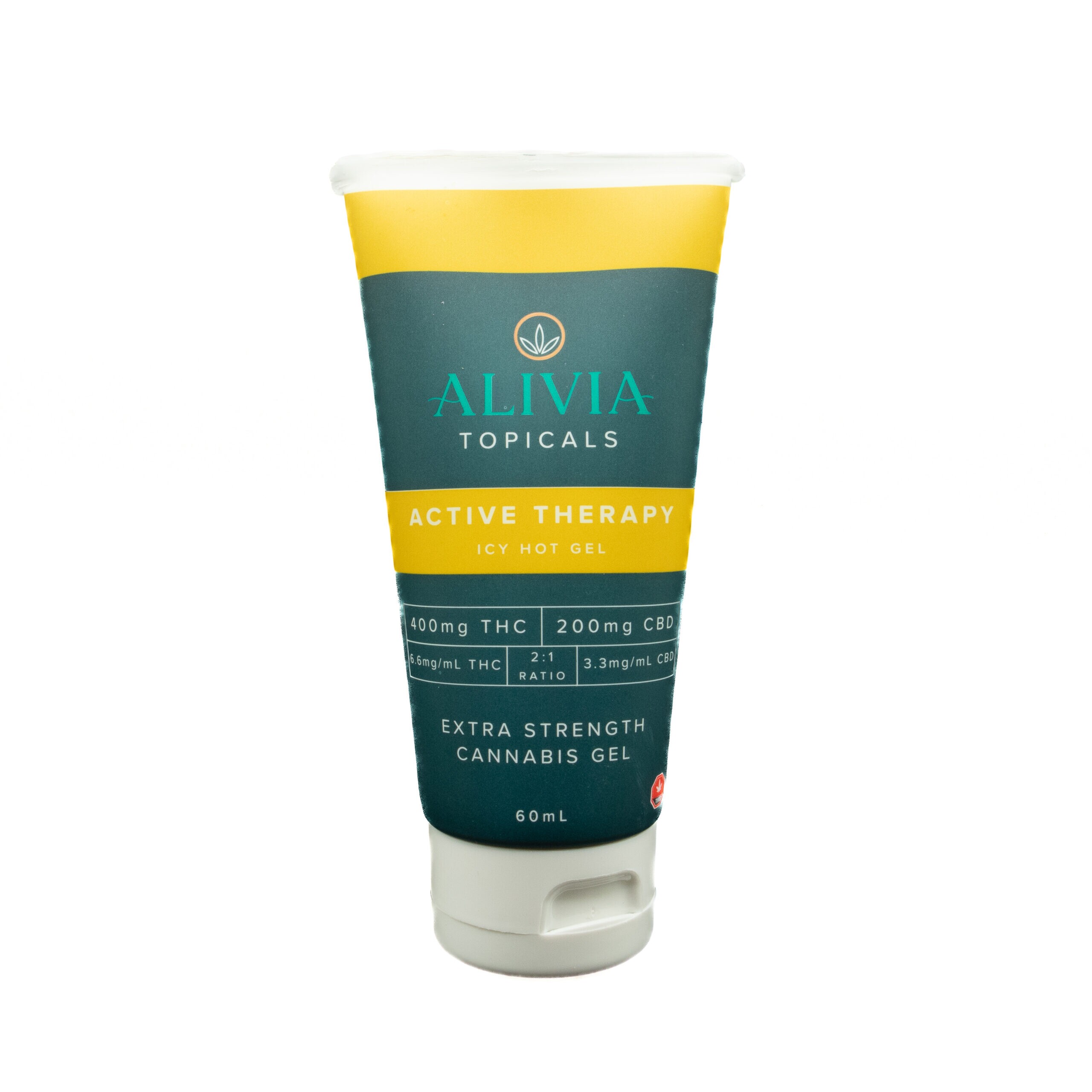 ALIVIA – Active Therapy Icy Hot Gel (400mg THC + 200 mg CBD, 2oz)