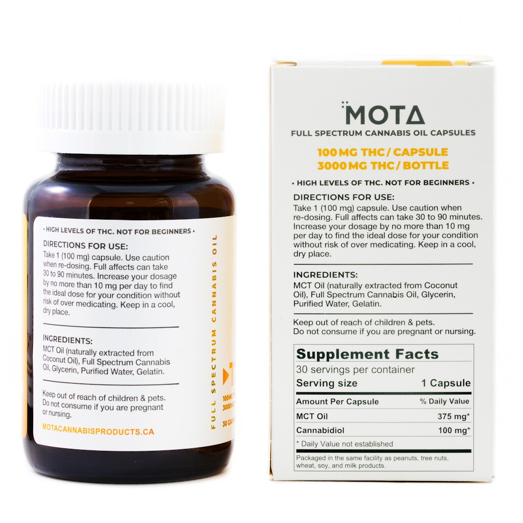 MOTA - 100mg THC Capsules (3000mg THC) - Image 3