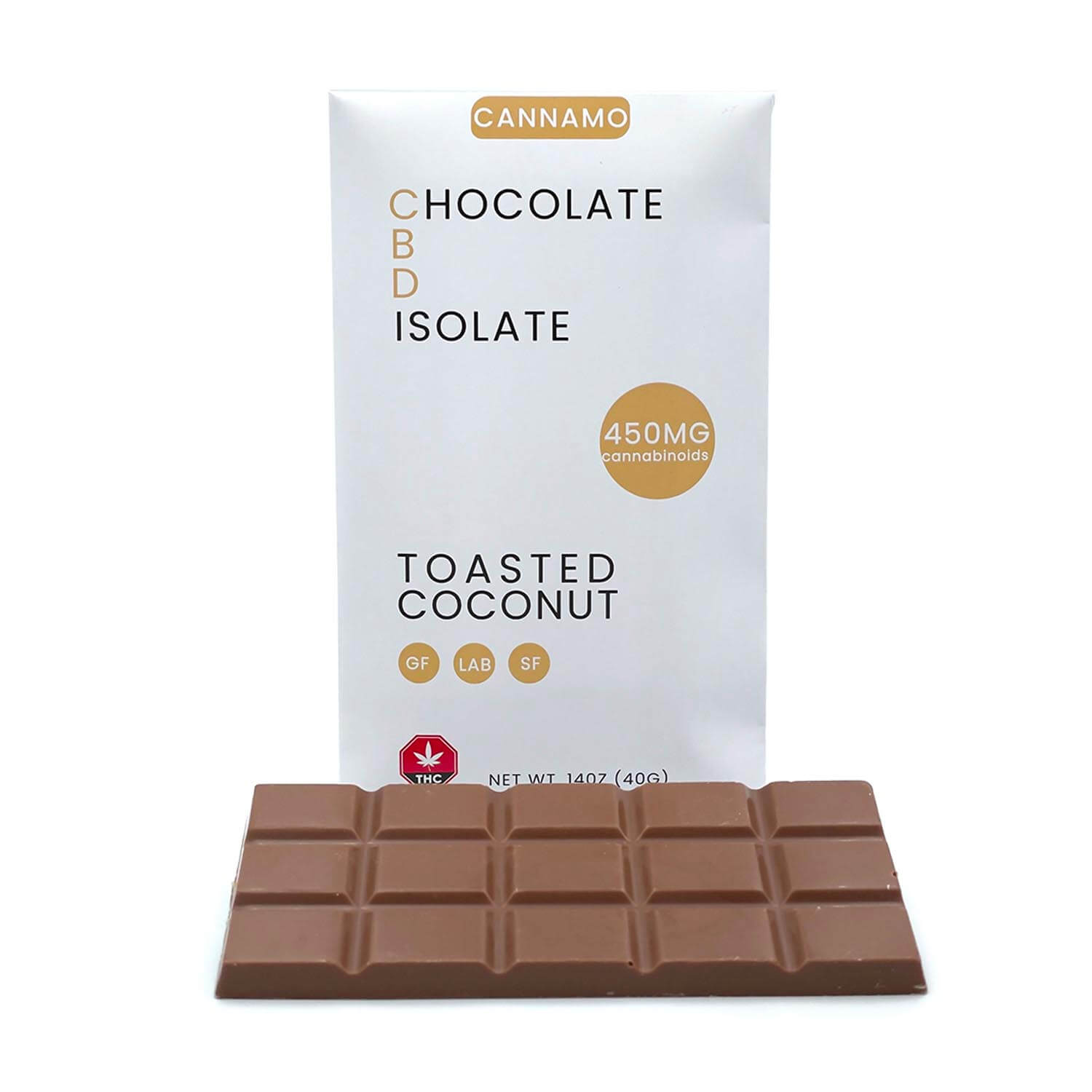 cannamo toasted coconut cbd isolate chocolate bar