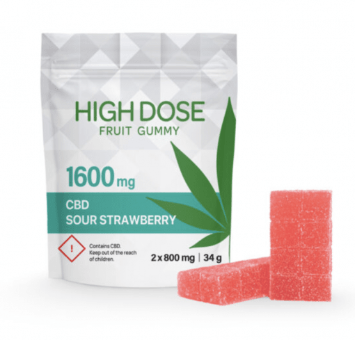 HIGH DOSE - Extreme Strength Strawberry Gummy (1600mg CBD)