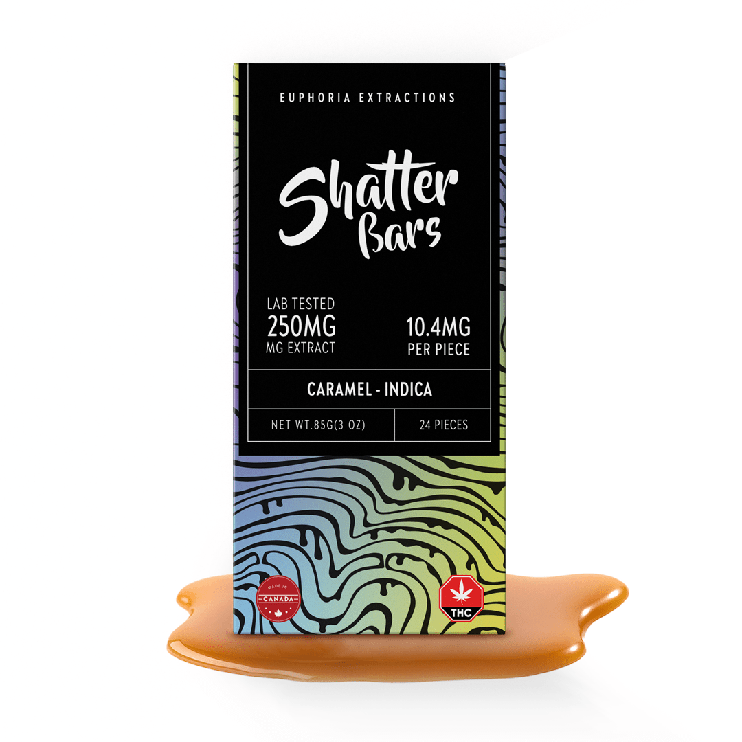shatter_bar_caramel_indica_250 Buy Euphoria Extractions Shatter Bars 250mg